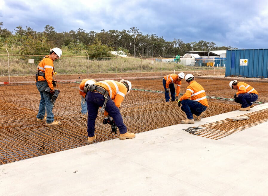 Simmons Civil works installing galvansied mesh